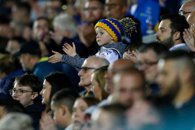 Leeds Rhinos fans at St Helens. Picture: Ed Sykes/SWpix.com.
