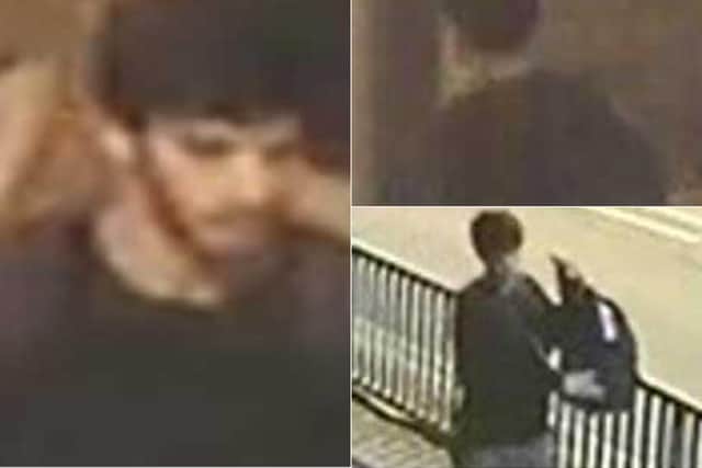 West Yorkshire Police have released these CCTV images of a man they want to identify after a woman was sexually assaulted in Hyde Park.