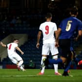 MADE IN LEEDS - Leeds United forward Sam Greenwood got a touch on Cody Drameh's cross before Lewis Bate struck the ball home for England Under 20s at Chesterfield. Pic: Getty