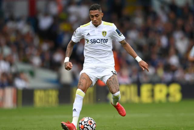 Leeds United winger Raphinha. Photo by Stu Forster/Getty Images.