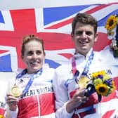 Welcome home: Jonny Brownlee, right, and Jess Learmonth, both of Leeds, formed half of the victorious Team GB mixed relay triathlon team at the summer Olympics in Tokyo. Yorkshire’s Olympic and Paralympic champions will be celebrated at a homecoming event tomorrow. (Picture: PA)