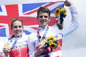 Welcome home: Jonny Brownlee, right, and Jess Learmonth, both of Leeds, formed half of the victorious Team GB mixed relay triathlon team at the summer Olympics in Tokyo. Yorkshire’s Olympic and Paralympic champions will be celebrated at a homecoming event tomorrow. (Picture: PA)