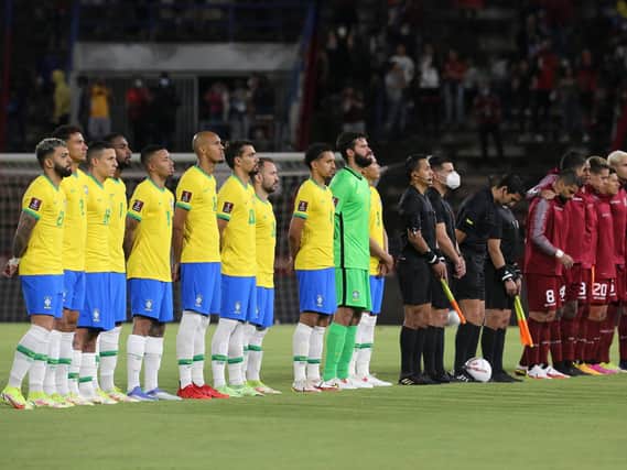 Brazil line-up ahead of kick-off against Venezuela. Pic: Getty