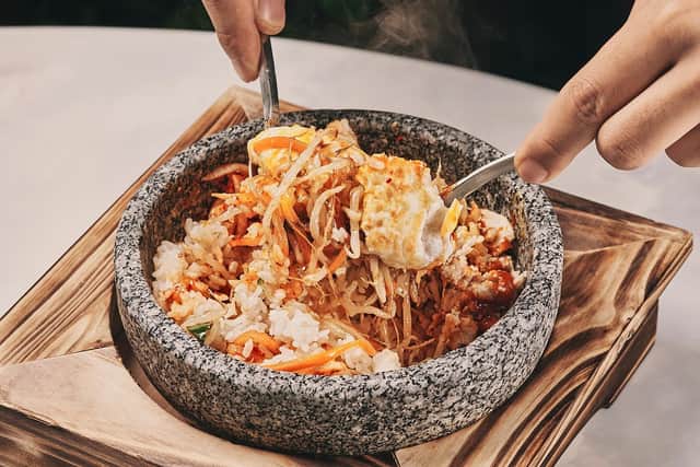 For a main try the mouth-watering vegetable Japchae, or the piping hot Korean rice stone bowl Beef Bibimbap. Photo: Oba Leeds