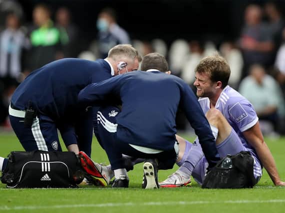 Leeds United striker Patrick Bamford picked up an ankle problem at Newcastle United. Pic: Getty