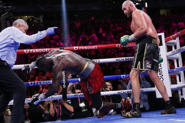 Tyson Fury knocks out Deontay Wilder to win in the 11th round. PIC: PA