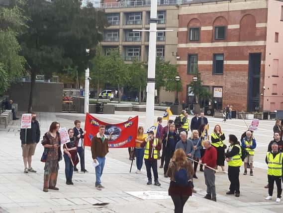Youth Fight for Jobs demonstration at Millennium Square. PIC: Andrew Hutchinson