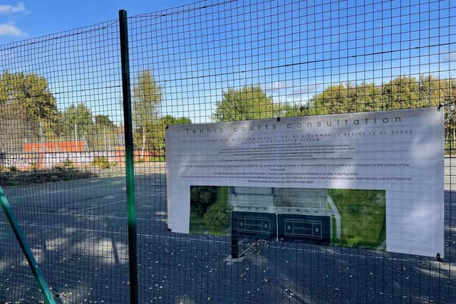 Armley residents are being consulted about plans for a refurbishment of the tennis courts on Gotts Park - with Fred Perry set to sponsor the work.