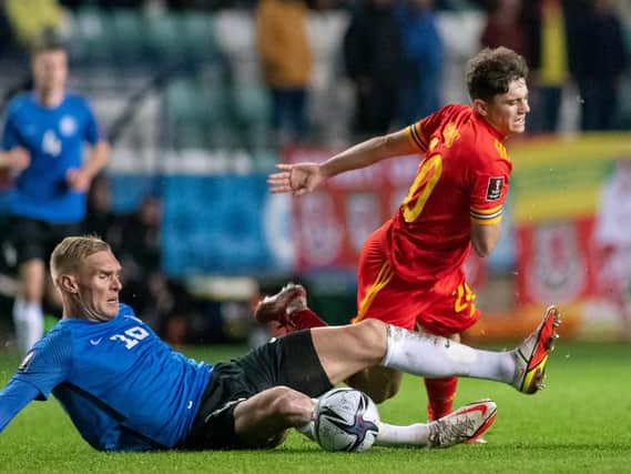 Leeds United winger Dan James in action for Wales against Estonia. Pic: Getty
