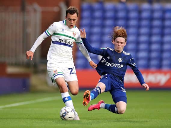 Leeds United's Sean McGurk in action against Tranmere in the EFL Trophy. Pic: Getty