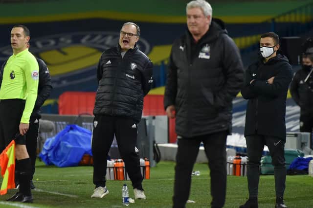 NO CHANCE - Leeds United head coach Marcelo Bielsa came up in Rio Ferdinand's debate over the Newcastle United job still held by Steve Bruce. Pic: Getty