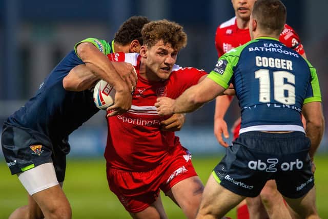 George Lawler on the ball for Hull KR. Picture by Bruce Rollinson.