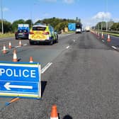Part of the M606 is closed due to a crash. Photo: West Yorkshire Police Roads Policing Unit