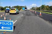 Part of the M606 is closed due to a crash. Photo: West Yorkshire Police Roads Policing Unit