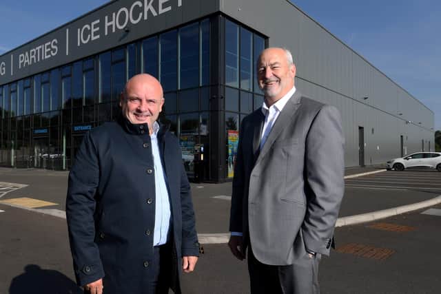 Captain Sam Zajac believes Leeds Knights are in good hands in the shape of coach Dave Whistle, right, and owner Steve Nell. Picture: Simon Hulme.
