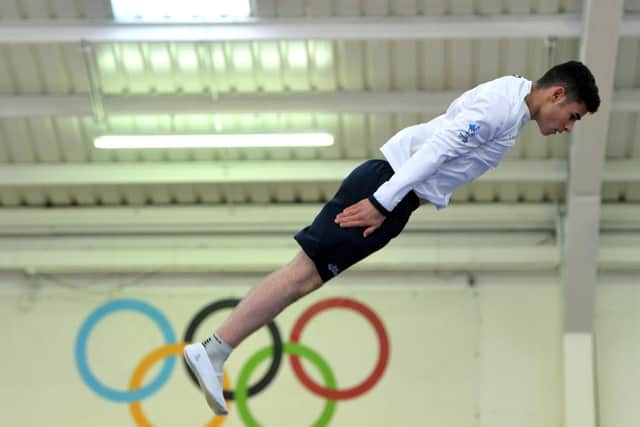 Eitan Aibi in training at Leeds Rebound Gymnastics Club.

Picture: Jonathan Gawthorpe.