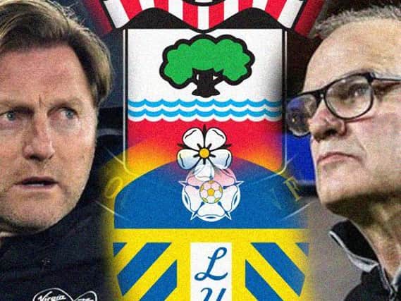 BACK TO BUSINESS: For Southampton boss Ralph Hasenhuttl, left, and Leeds United head coach Marcelo Bielsa, right. Graphic by Graeme Bandeira.