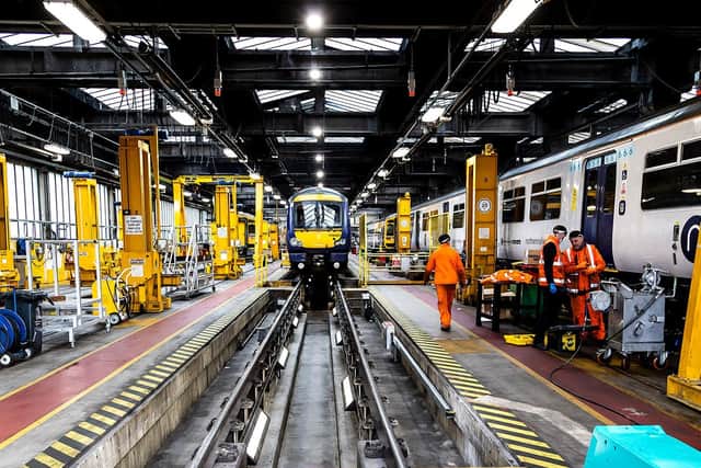 The interior of the Neville Hill depot