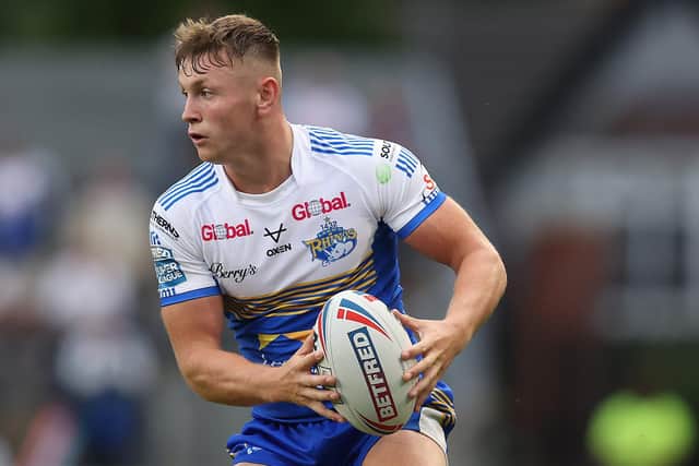 Leeds Rhinos' Harry Newman could win his first England cap against France on Saturday after being named in Shaun Wane's 20-man England squad. Picture: John Clifton/SWpix.com.
