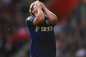 DAY TO FORGET: For Leeds United as Dan James, pictured, rues missing one of very few chances for the Whites in Saturday's 1-0 defeat against Southampton at St Mary's. Photo by Alex Davidson/Getty Images.