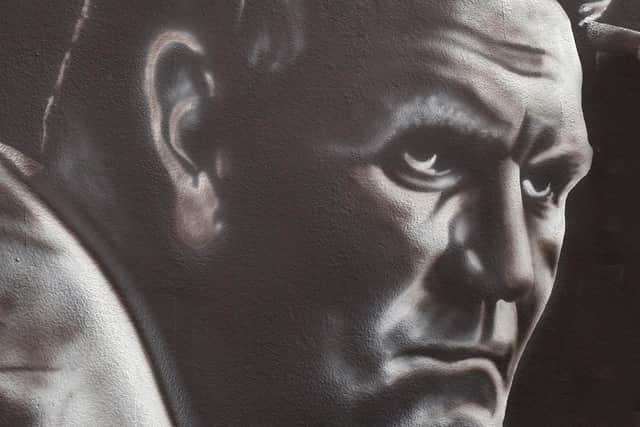 Don Revie painted on the mural.
