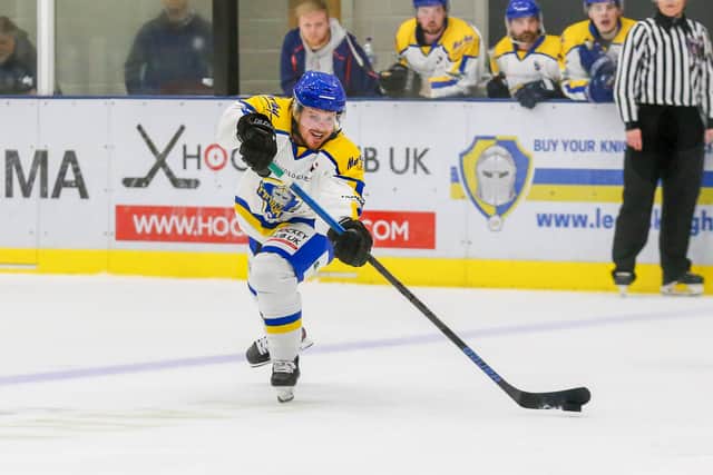 Leeds Knights centre Matty Davies enjoyed a 1+2 night in the 5-3 win for Peeterborough Phantoms on Sunday night. Picture: Andy Bourke/Podium Prints.