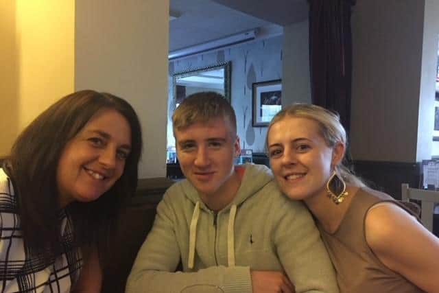 Daniel, pictured with mum Emma and sister Chelsea.