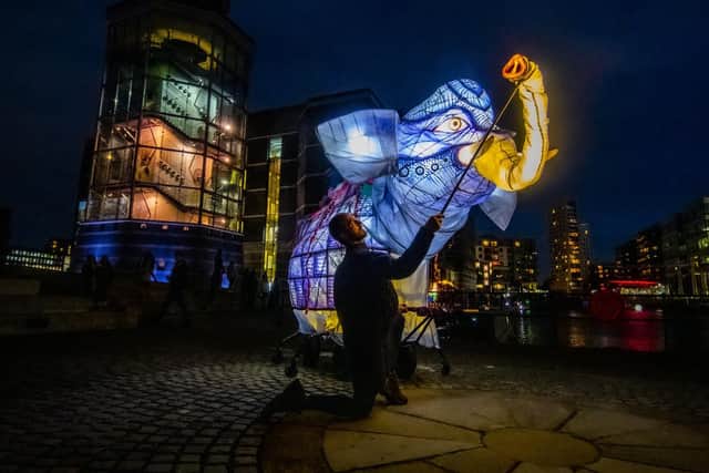 Handmade Parade, which is usually based in Hebden Bridge, at the Royal Armouries in Leeds Dock to illuminate Light Night with museum menagerie. Picture Tony Johnson