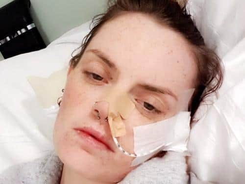 Emily Webster, 27, suffers from severe Gastroparesis - a long term, rare and chronic condition that means the nerves and muscles in her stomach are in a state of paralysis.
Pic: Emily Webster