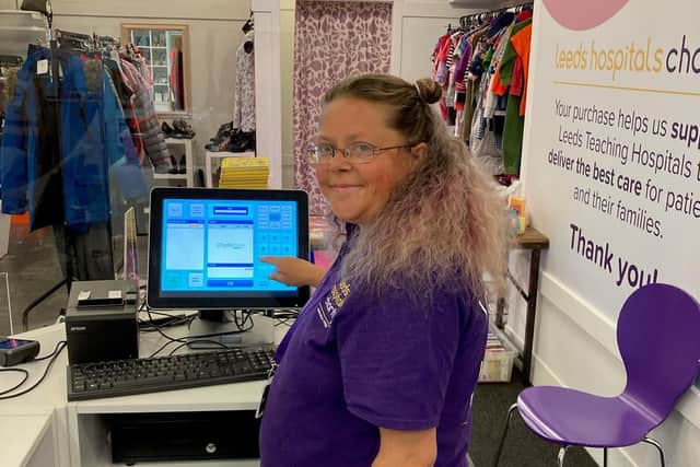 Janette Songhurst, 43, was one of the first volunteers to welcome new customers to the store during its opening week.
PIC: Leeds Hospitals Charity