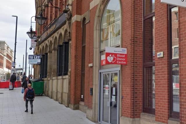 People in Leeds are being urged to register as blood donors as part of a national NHS campaign. Pictured: The Blood Donor Centre in The Headrow.