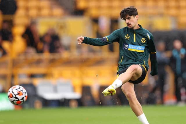 SPELL OUT: Wolves winger and Barcelona loanee Francisco Trincao, above, has been training alone after testing positive for coronavirus but could return for Saturday's clash against Leeds United at Elland Road.