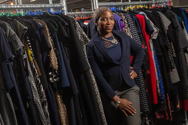 Smart Work Leeds client Esther at the centre at Mabgate Mills. Esther has found a job working for the NHS after succeeding at interview with the charity's help. Picture by Bruce Rollinson.