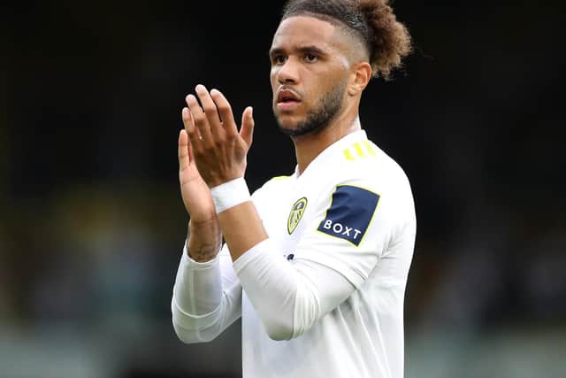 CONFIDENCE: Issues by Leeds United forward Tyler Roberts. Photo by George Wood/Getty Images.