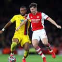 Arsenal defender Kieran Tierney is set to miss the League Cup clash with Leeds United. Pic: Getty