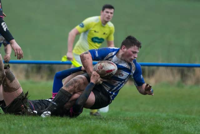 Jordan Syme, in action for Halifax RLFC Res v South Wales Under-21s back in 2014.