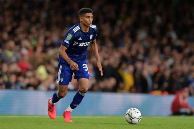 WHITES DEBUT: For 19-year-old Leeds United defender Cody Drameh in Tuesday evening's fourth round Carabao Cup clash against Arsenal at the Emirates. Picture by Bruce Rollinson.