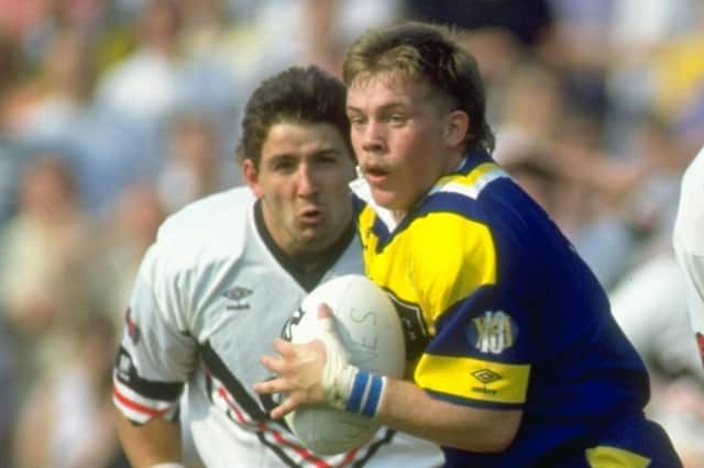 Bobbie Goulding, pictured in action for Leeds in 1991 against his former club Widnes, is included in a list of former players preparing a concussion lawsuit against the RFL. Picture: Chris Cole/Allsport/GettyImages.
