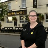 Jo Heywood is the landlady of the Gaping Goose pub in Garforth. The pub is hosting Halloween and Christmas parties to raise money for the Yorkshire Air Ambulance. Photo: Gary Longbottom