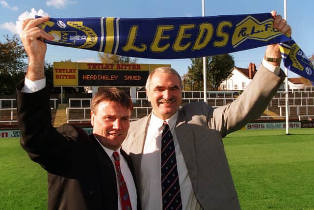 Gary Hetherington, left, and Paul Caddick pictured on their first day at the helm on October 29, 1996. Picture: Charles Knight.
