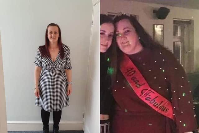 Christina lost more than seven stone after a picture at her birthday party
Pic: Slimming World