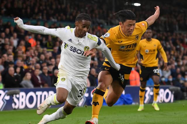 Leeds United winger Crysencio Summerville against Wolves. Pic: Getty