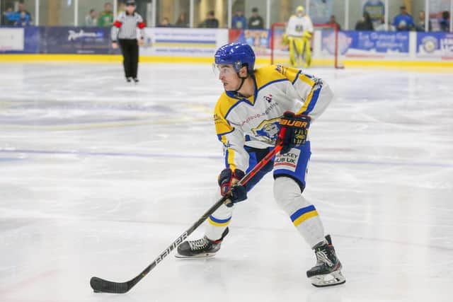 Leeds Knights Brandon Whistle fired two goals on Saturday night, but it couldn't prevent a 5-3 defeat to Raiders. Picture:

Andy Bourke/Podium Prints