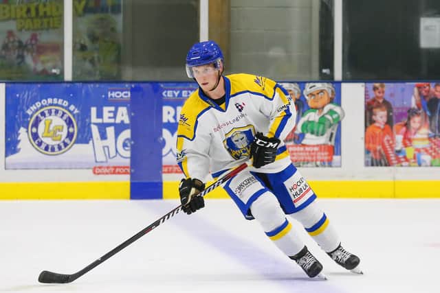 Leeds were left with four defencemen after Ross Kennedy was forced off in the first period after taking a knock to the head. Picture: Andy Bourke/Podium Prints.