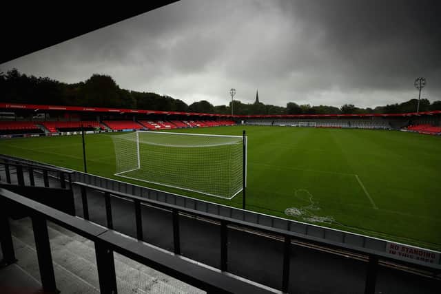 Salford City's home ground of Moor Lane. (Photo by Clive Brunskill/Getty Images)