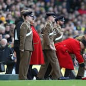 Armed forces lay wreathes at Carrow Road. Pic: Julian Finney.