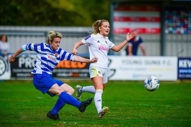 Top of the league: Leeds United's Paige Williams, right, leads the United Women's Fantasy League competition. Picture: James Hardisty.