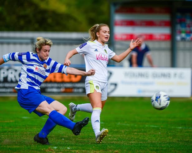 Top of the league: Leeds United's Paige Williams, right, leads the United Women's Fantasy League competition. Picture: James Hardisty.