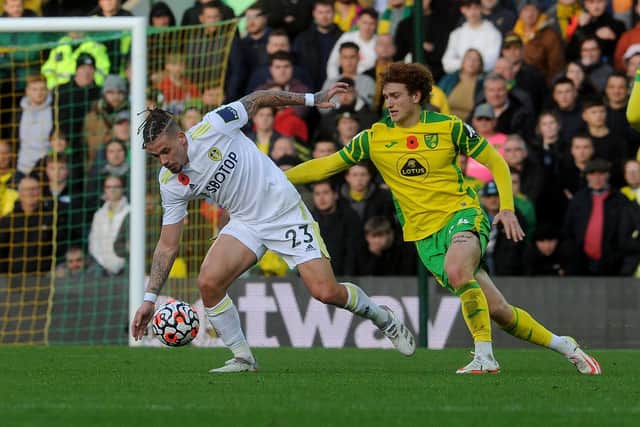 Leeds United's Kalvin Phillips in action against Norwich City. Pic: Simon Hulme