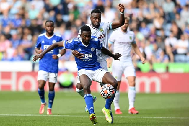 FOXES BOOST: Wilfred Ndidi, front, has not featured for Leicester City since the 2-2 draw at home to Burnley on September 25 but the defensive midfielder is now back available for Brendan Rodgers' side. Photo by Michael Regan/Getty Images.